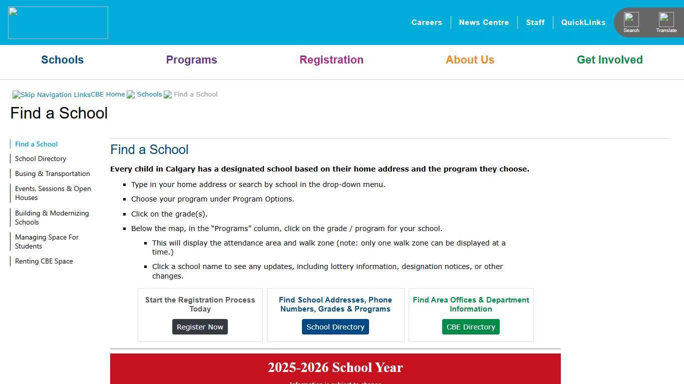 Find a School | Schools | Calgary Board of Education